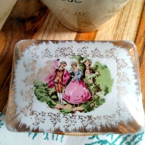 Vintage Jewelry Box Porcelain Hand Painted